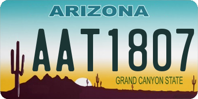 AZ license plate AAT1807