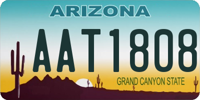 AZ license plate AAT1808