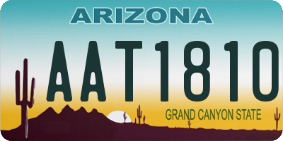 AZ license plate AAT1810