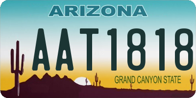 AZ license plate AAT1818