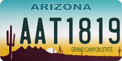 AZ license plate AAT1819