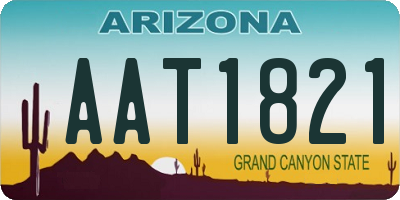 AZ license plate AAT1821