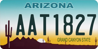 AZ license plate AAT1827