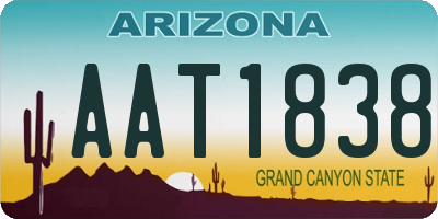 AZ license plate AAT1838