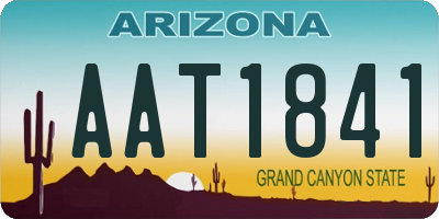 AZ license plate AAT1841