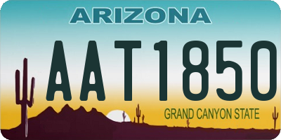 AZ license plate AAT1850