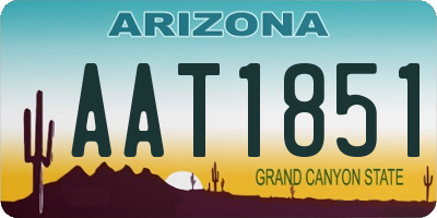 AZ license plate AAT1851