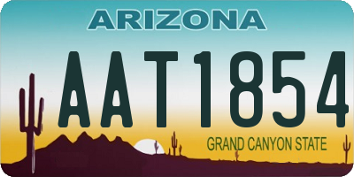 AZ license plate AAT1854