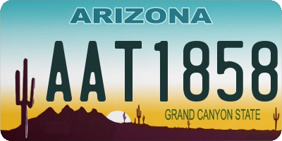 AZ license plate AAT1858