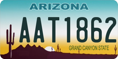 AZ license plate AAT1862