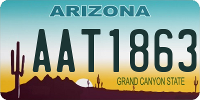 AZ license plate AAT1863