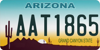 AZ license plate AAT1865