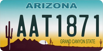 AZ license plate AAT1871