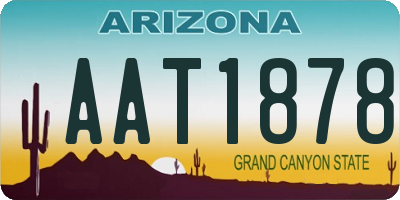 AZ license plate AAT1878