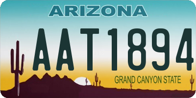 AZ license plate AAT1894