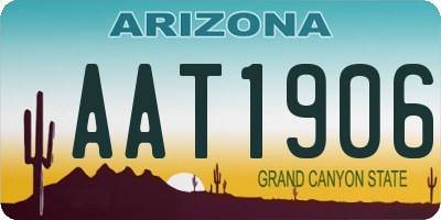 AZ license plate AAT1906