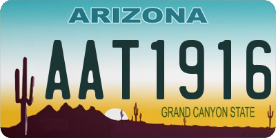 AZ license plate AAT1916