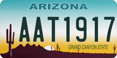 AZ license plate AAT1917