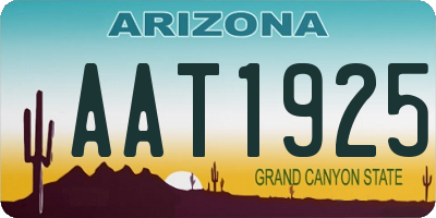 AZ license plate AAT1925