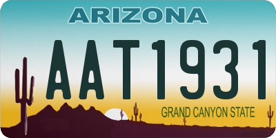 AZ license plate AAT1931