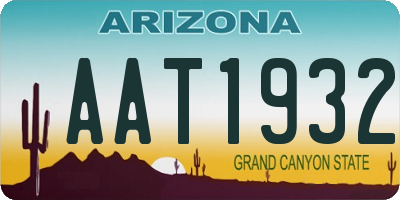 AZ license plate AAT1932