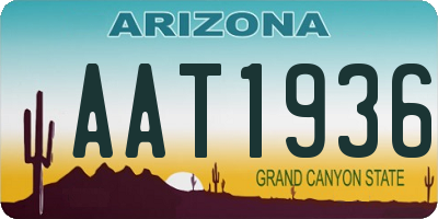 AZ license plate AAT1936