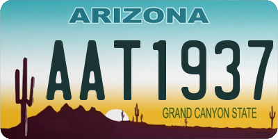 AZ license plate AAT1937
