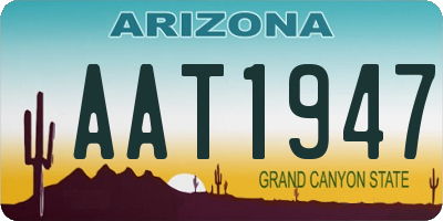 AZ license plate AAT1947