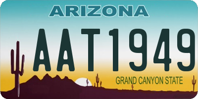AZ license plate AAT1949
