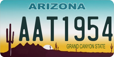 AZ license plate AAT1954