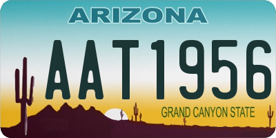 AZ license plate AAT1956