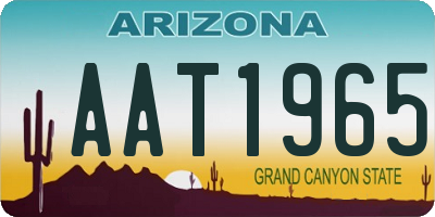 AZ license plate AAT1965