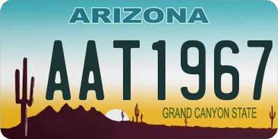 AZ license plate AAT1967