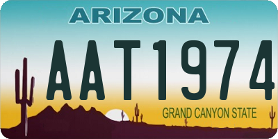 AZ license plate AAT1974