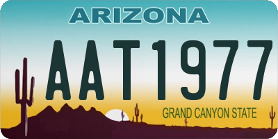 AZ license plate AAT1977