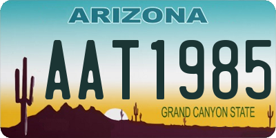 AZ license plate AAT1985