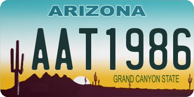 AZ license plate AAT1986