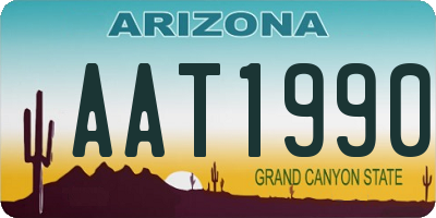AZ license plate AAT1990