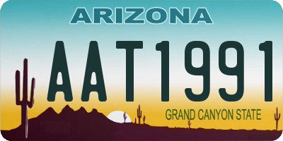 AZ license plate AAT1991