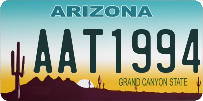 AZ license plate AAT1994