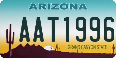 AZ license plate AAT1996