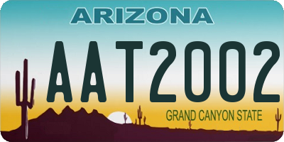 AZ license plate AAT2002