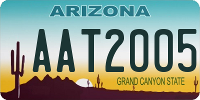 AZ license plate AAT2005