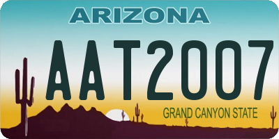 AZ license plate AAT2007