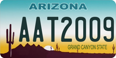 AZ license plate AAT2009
