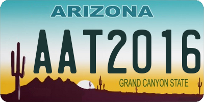 AZ license plate AAT2016