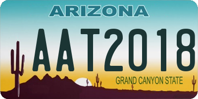 AZ license plate AAT2018