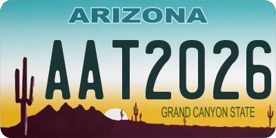 AZ license plate AAT2026