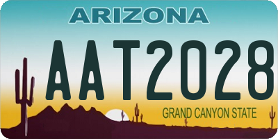 AZ license plate AAT2028
