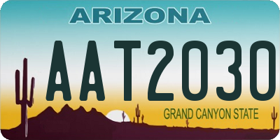 AZ license plate AAT2030